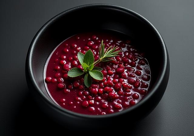 A rich dark bowl of Spartan inspired lentil soup