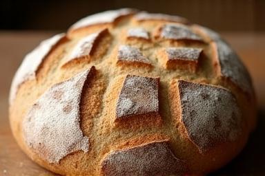Rustic loaf of Roman Spelt bread